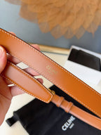 CL Black 25mm Triomphe Enamel Belt Camel Brown Cowhide 616416