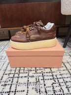 Miu Balance Sneakers Dark Brown Leather