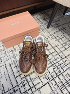 Miu Balance Sneakers Dark Brown Calfskin