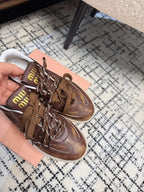 Miu Balance Sneakers Dark Brown Leather