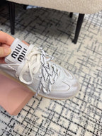 Miu Sneakers Balance Smoky White Calfskin