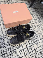 Miu Balance Sneakers Black Calfskin