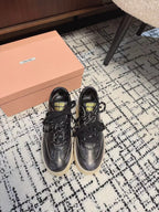 Miu Balance Sneakers Black Calfskin