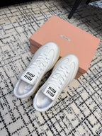 Miu Balance Sneakers White Calfskin