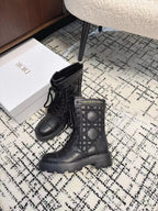 CD D-Unit Ankle Boot Plain Black Calfskin