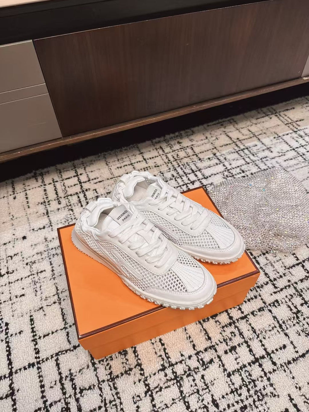 HM 25 Jet Sneaker White Mesh Cowhide 318023