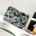 CC 25C Dark Green White Sequin Gold Hardware