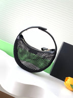 CC 25S Pouch Bag 17cm Black Mesh Calfskin