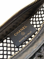 CC 25S Pouch Bag 17cm Black Mesh Calfskin