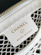 CC 25S Pouch Bag 17cm White Mesh Calfskin