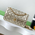 CC 25C Flap Bag 25cm Gold Metalic Quilted Lambskin