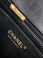 CC 25C Flap Bag 25cm Black Quilted Lambskin