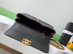 cc 25S Vintage Flap Bag 28cm Top Handle Black Calfskin