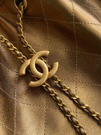 CC 25C Hobo Bags 40cm Bronze Metalic Grained Calfskin