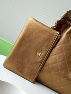 CC 25C Hobo Bags 40cm Bronze Metalic Grained Calfskin