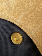 CC 25A Clutch With Chain 18cm Beige Suede Black Calfskin