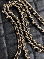CC 25A Clutch With Chain 18cm Black Grained Calfskin