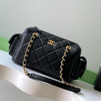 Chanel 25K Bowling Bag Black Gold Sheepskin 294981