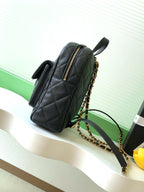 Chanel 25K Backpack Black Gold Lambskin 295192