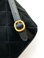 Chanel 25K Backpack Black Gold Suede 295191