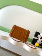 Chanel 2026 Flap Bag Camel Suede Leather