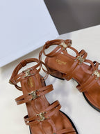 CELINE Sandals Clemence Multi Brown Leather