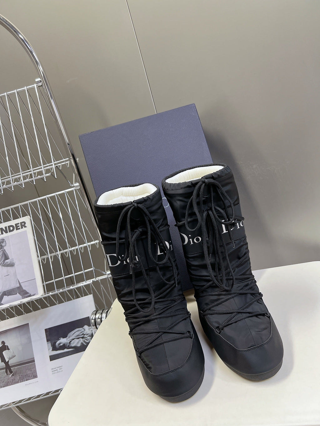 CD Short Boots 60mm In Black Cowhide 989716