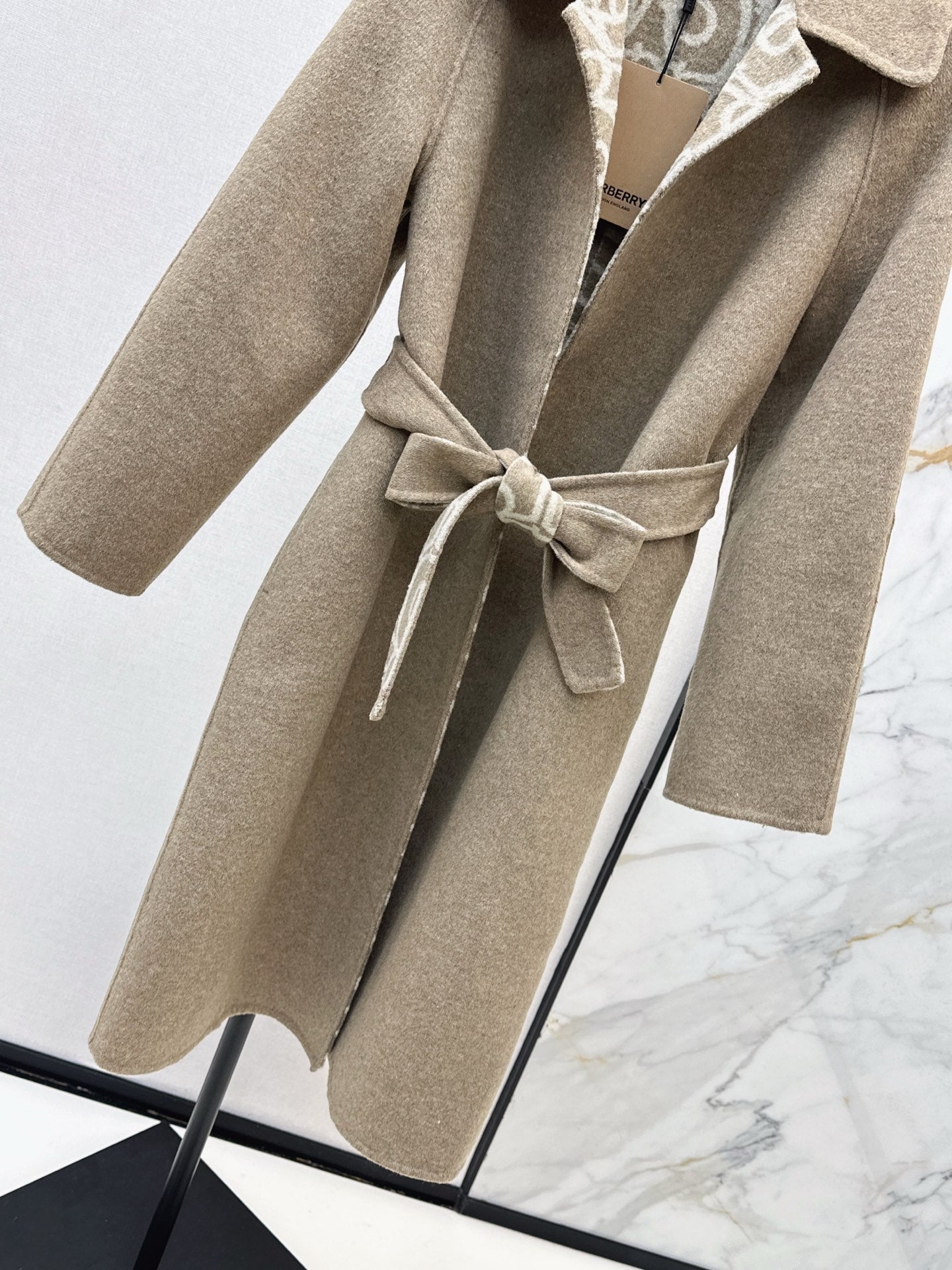 Burberry 25 Long Coat Beige Wool