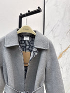Burberry 25 Long Coat Gray Wool
