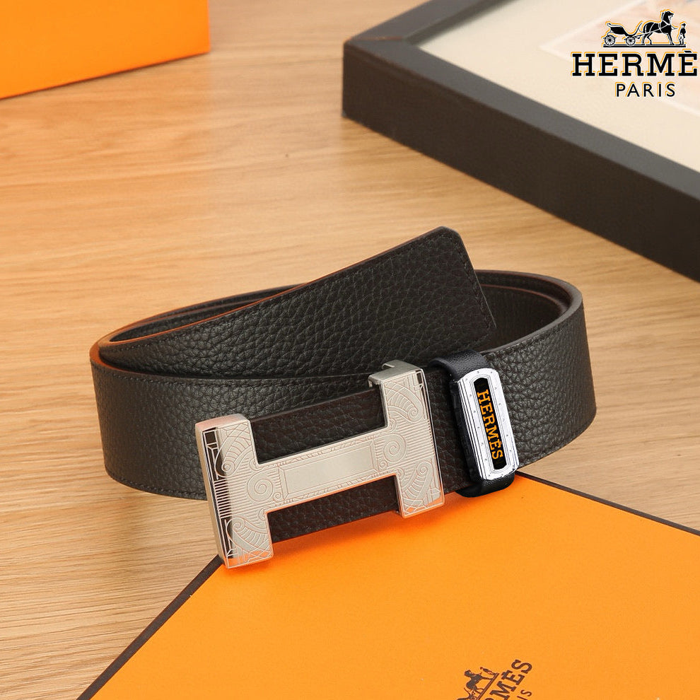 HM Constance Belt 38mm Black Togo Leather 619664