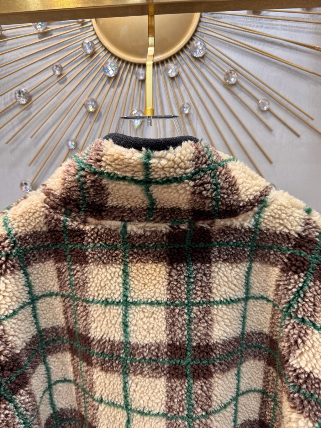 Miumiu 2025  Teddy Fleece Short Jacket Beige Mix Color Wool Polyester