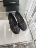 CC Ballet Flats 10mm Black Quilted Lambskin