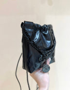 cc22 mini hobo bag 20cm all black lambskin