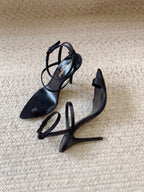 HIGH FLIP FLOPS SANDAL WITH STRAP IN BLACK SILK