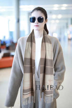 Scarf 180 CM In Light Grey White Mix Light Pink Caro Cashmere