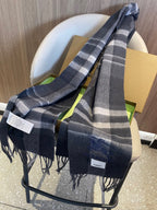 BBR Men's Scarf 200CM Dark Gray Blue Cashmere 293030