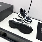 CC SNEAKER IN BLACK MIX WHITE EMBROIDERED LAMBSKIN