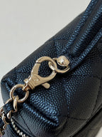 25C Vanity 19cm Top Handle Black Grained Calfskin
