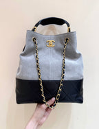 CC 25A Hobo Gray Black Suede Lambskin