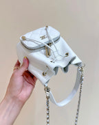 Chanel 2025 Mini Bucket Bag 15cm White Calfskin 343060