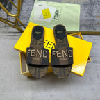 FF 5 Brown Black Canvas Slide
