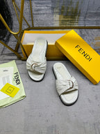 FF Feel 10 White FF jacquard Slide