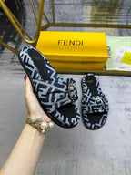 FF Feel 10 Black Grey FF jacquard Slide
