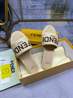 FF Signature 10 Beige Cotton Fibre Slide