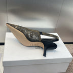 cd slingback pump 65 transparent mesh embroidered black sun motif