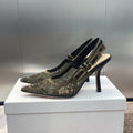 cd slingback pump 95 transparent mesh embroidered black sun motif