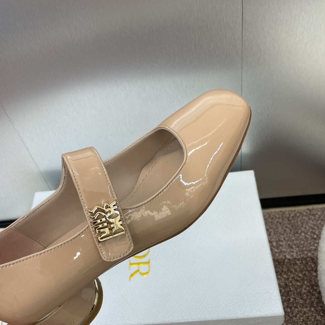 CD Miss Dior Pump 35mm Glossy Beige Lambskin