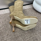 HM High Boots 75mm In Dark Beige Suede  975152