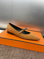 HM 25C Kelly Ballet Flat Brown Suede 208271