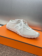 HM 25C Kiga sneaker White Crochet knit with Calfskin 208292